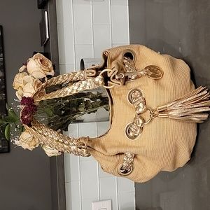 MICHAEL MICHEAL KORS STRAW TORE HOBO BRAIDED STRAP BAG